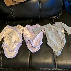 Newborn girl Moon and Back side snap onsies